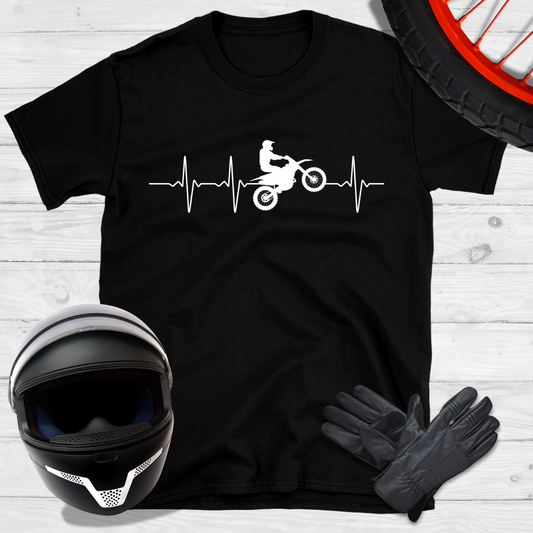 Moto et battement de cœur motard T-shirt