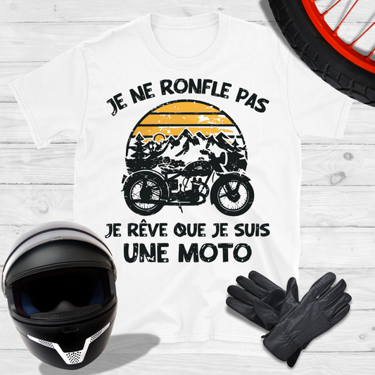 Je ne ronfle pas je rêve que je suis une moto vintage T-shirt