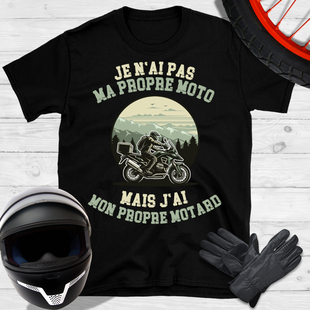 Je n'ai pas ma propre moto mais j'ai mon propre motard couple T-shirt