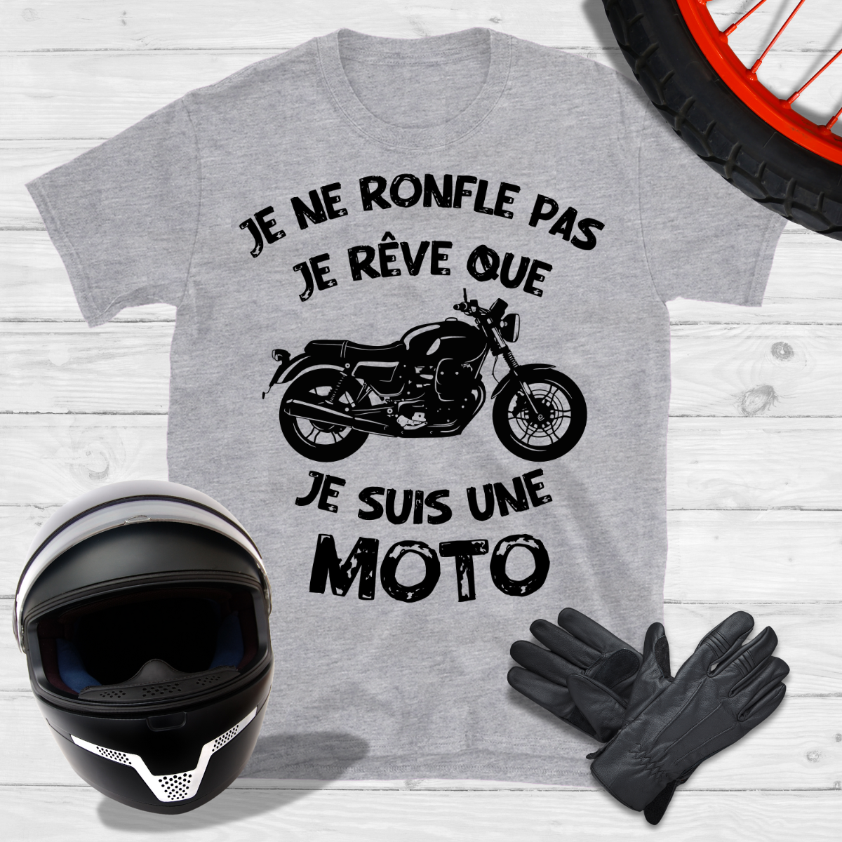 Je ne ronfle pas je rêve que je suis une moto T-shirt