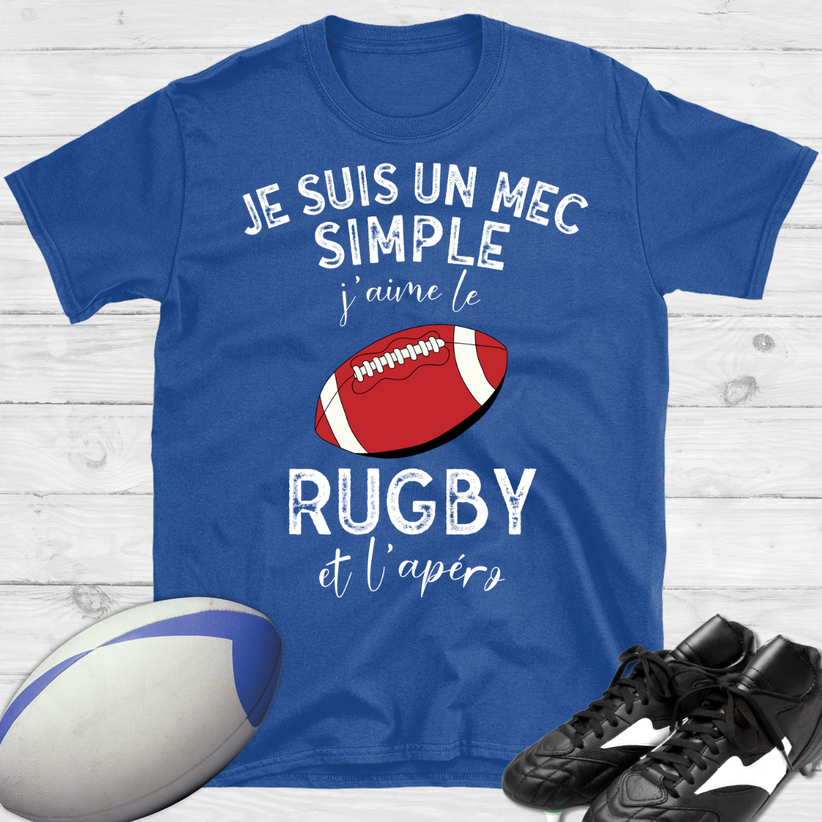 Je suis un mec simple j'aime le rugby et l'apéro T-shirt