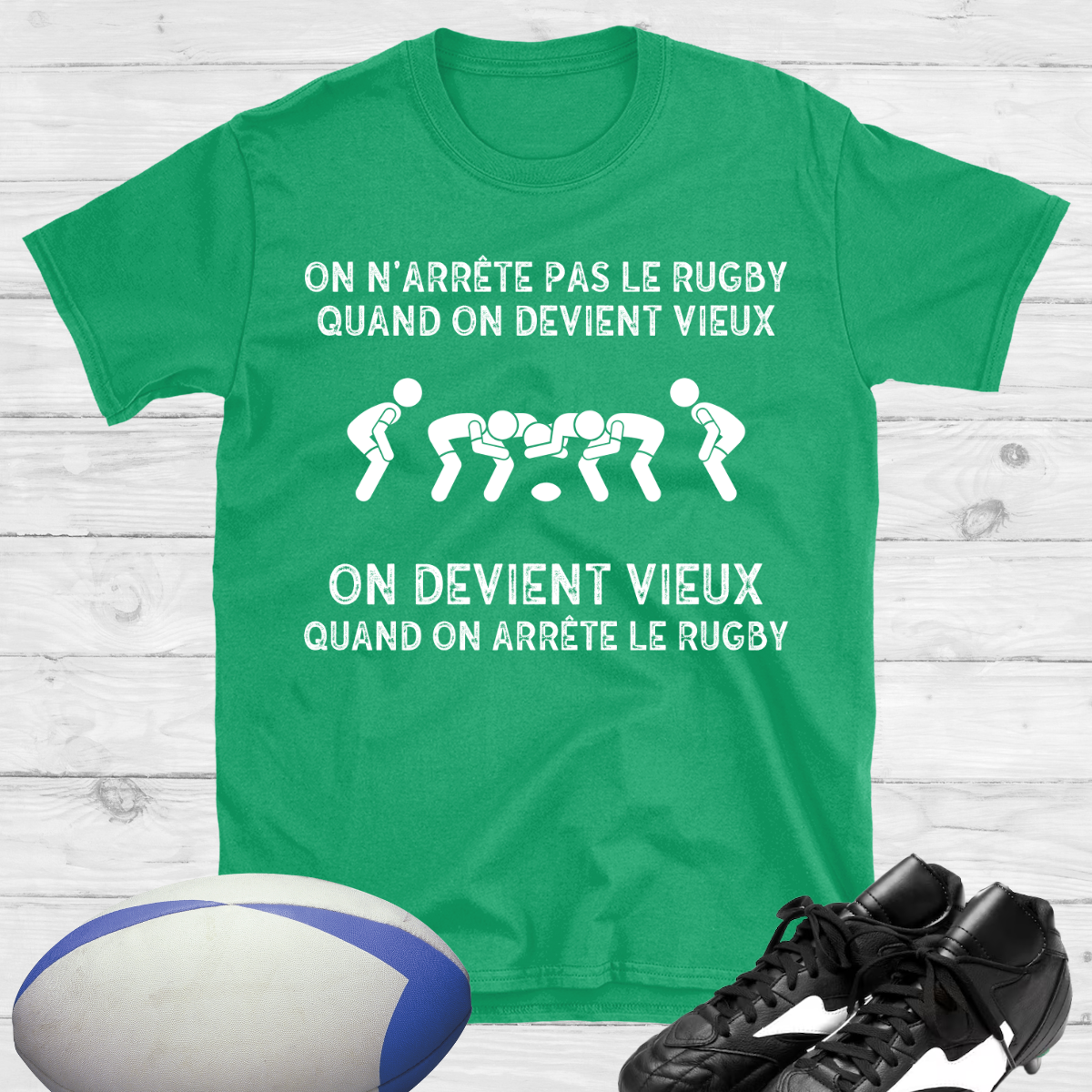 On devient vieux quand on arrête le rugby T-shirt